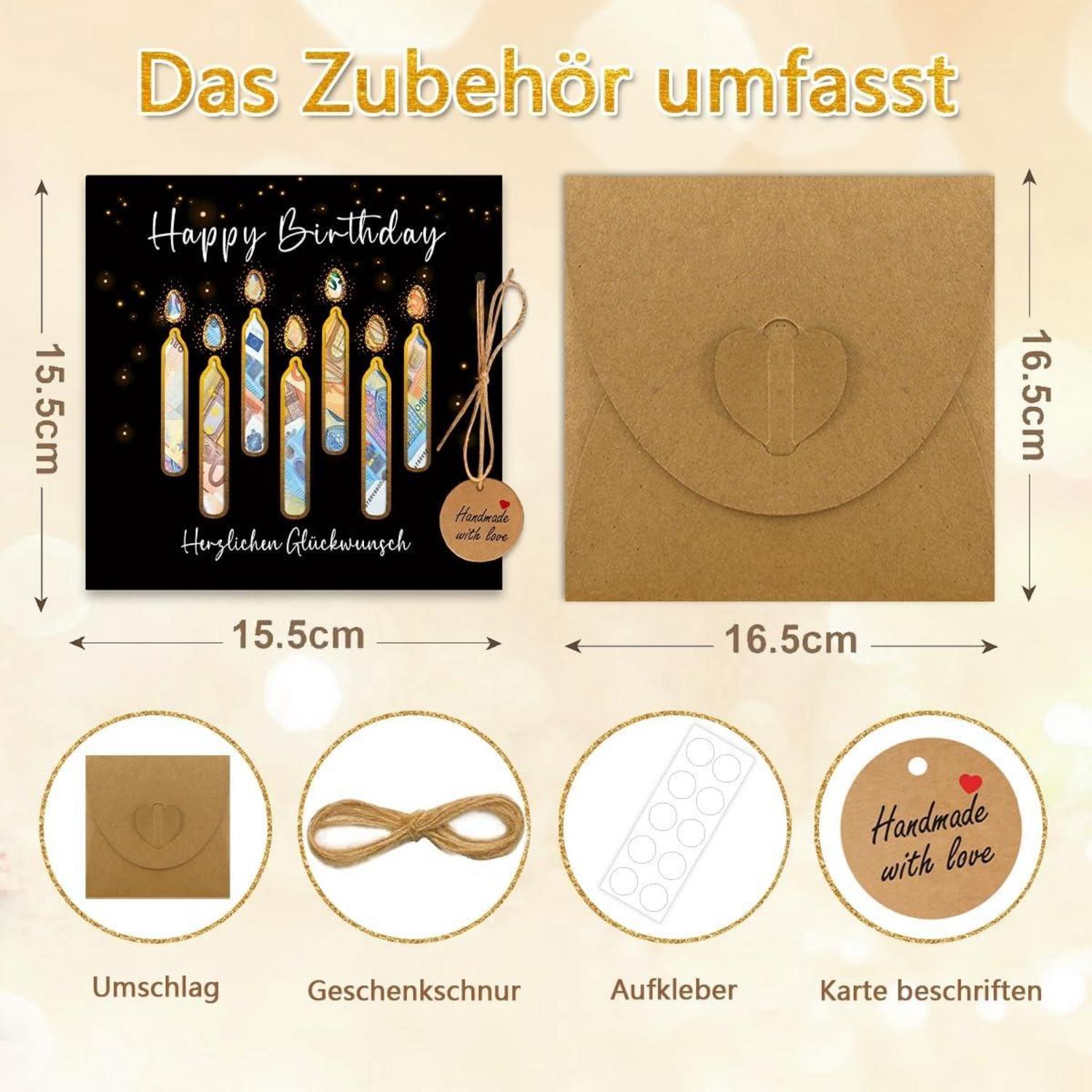 Geburtstag Geldgeschenke Verpackung mit Umschlägen und Karte