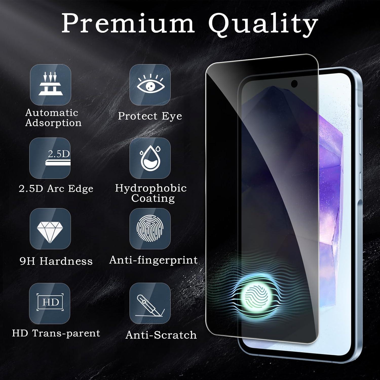 2x Samsung Galaxy A55/A35 Sichtschutzfolie HD 9H Anti-Spy