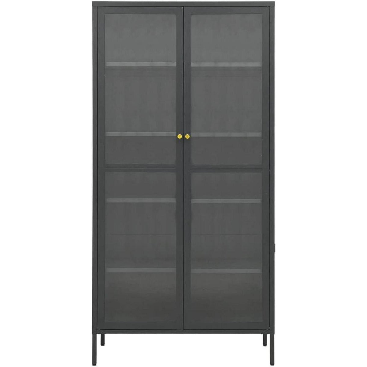 Glasvitrine Anthrazit 90x40x180 cm – Stahl & Verstellbare Böden