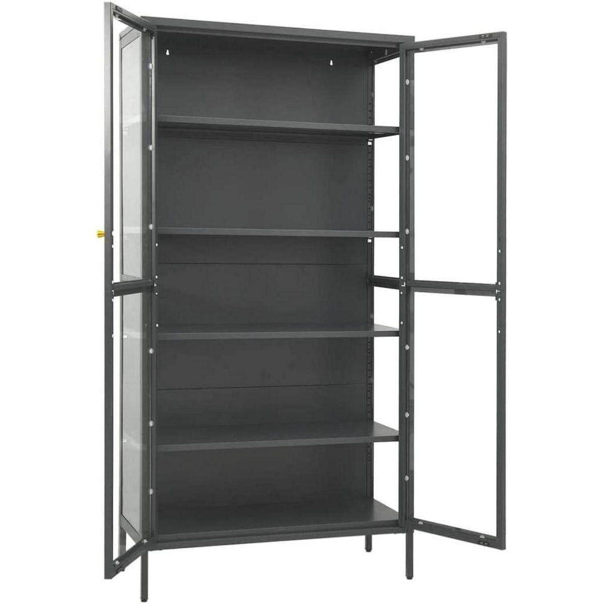 Glasvitrine Anthrazit 90x40x180 cm – Stahl & Verstellbare Böden