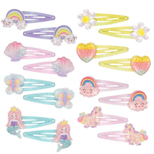 16 Stück Glitzer Haarspangen Mädchen Unicorn Regenbogen