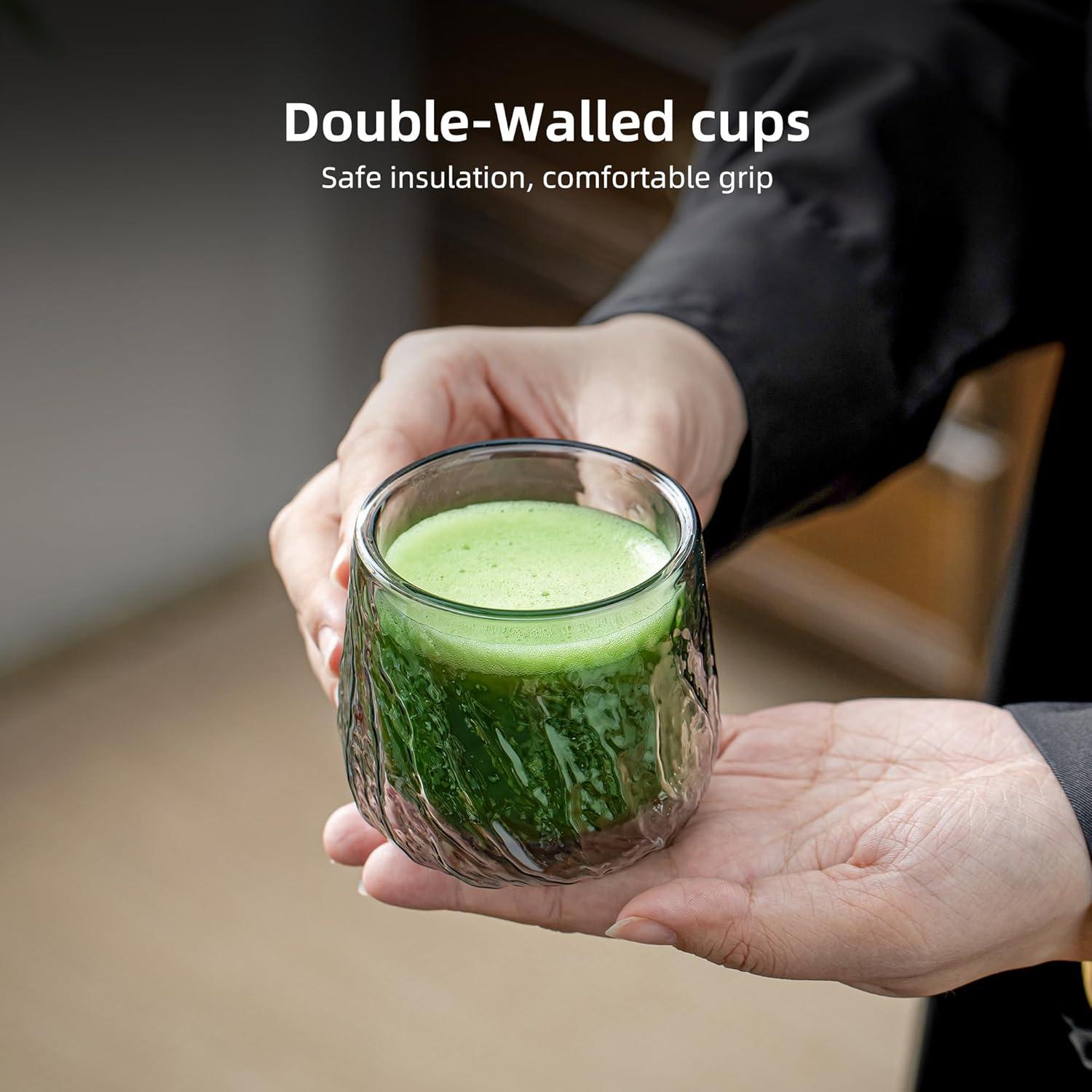 TEANAGOO Matcha Set Bambus Keramik Schale Schneebesen Ausgießer Schaufel Teezubereitung 9-teilig