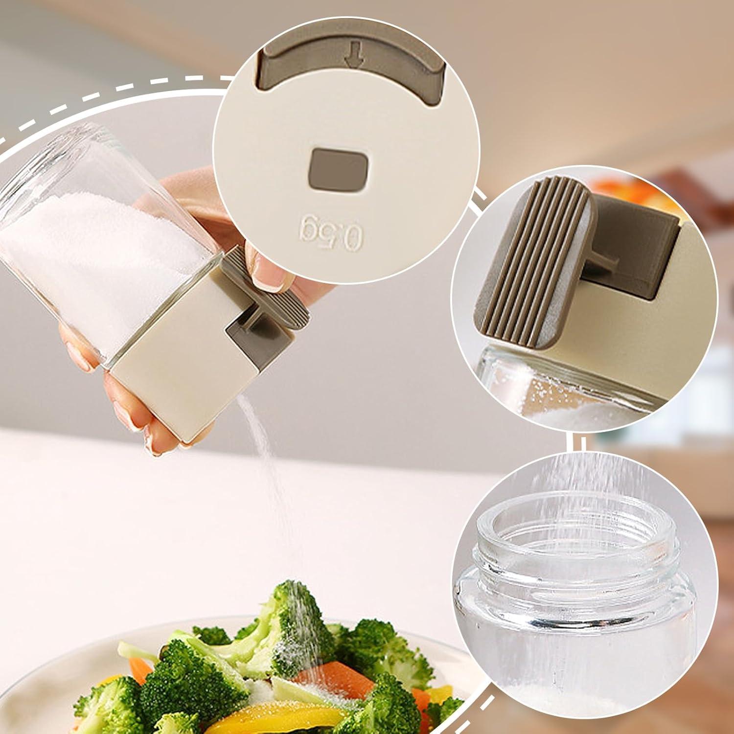 4er Set Gewürzstreuer mit Griff 100ml Glasdosen Salz Pfefferstreuer