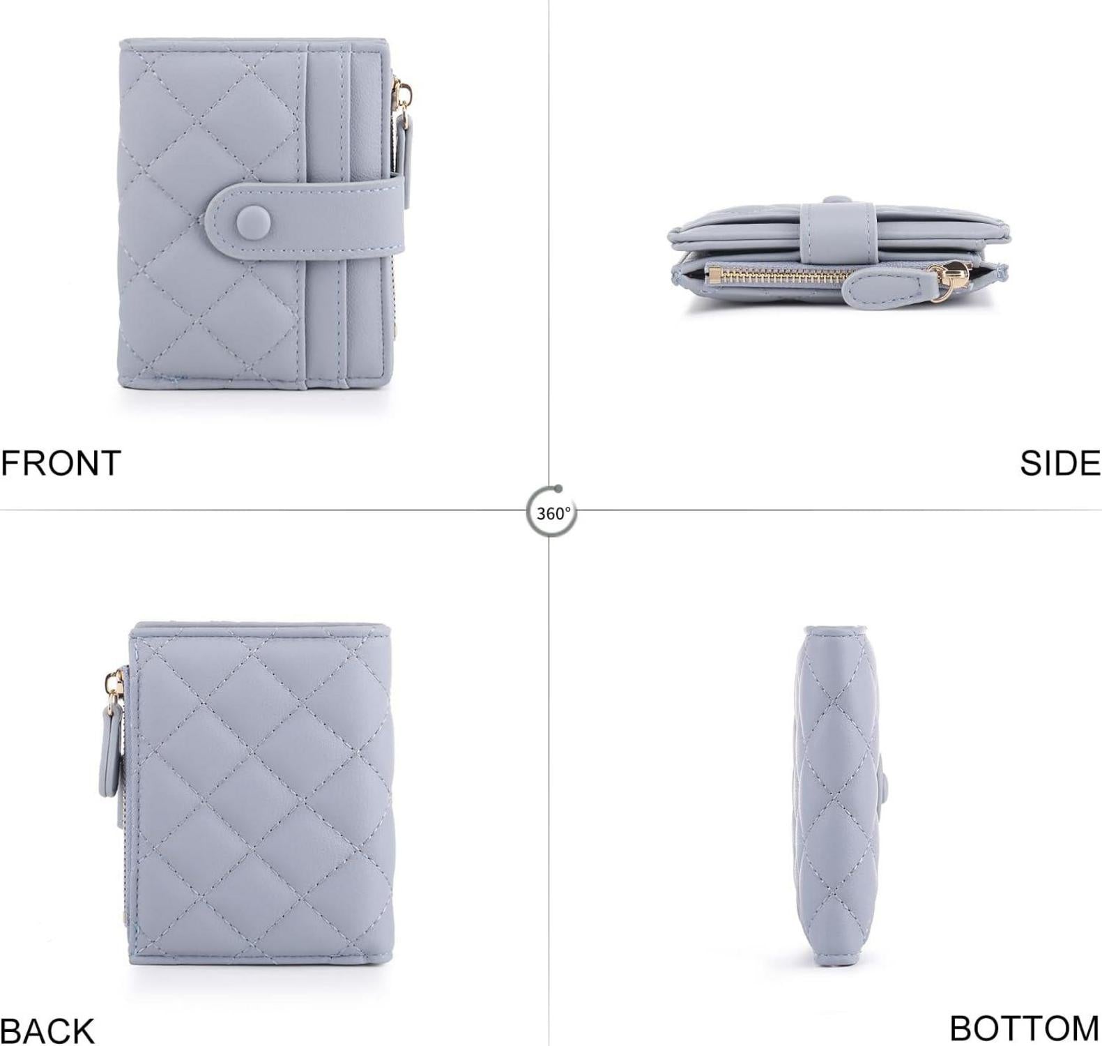 Mini Damen Geldbörse Leder Blau mit Mehrfachfächern