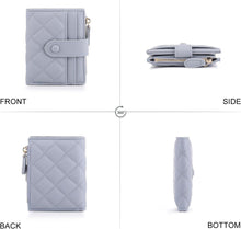 Mini Damen Geldbörse Leder Blau mit Mehrfachfächern