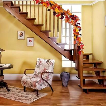 Künstliche Ahornblätter Herbstgirlande 175cm für Deko innen