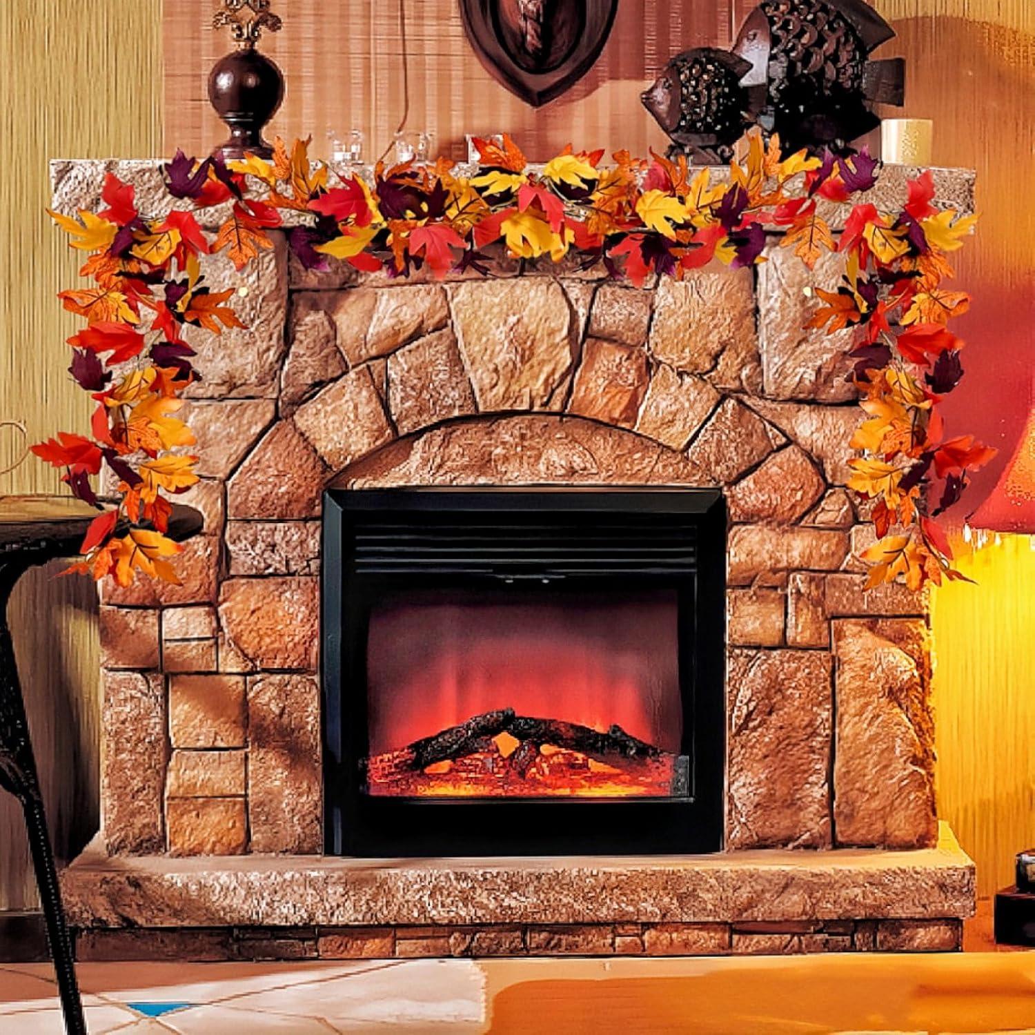 Künstliche Herbstgirlande Ahornblätter 175cm Herbstdeko