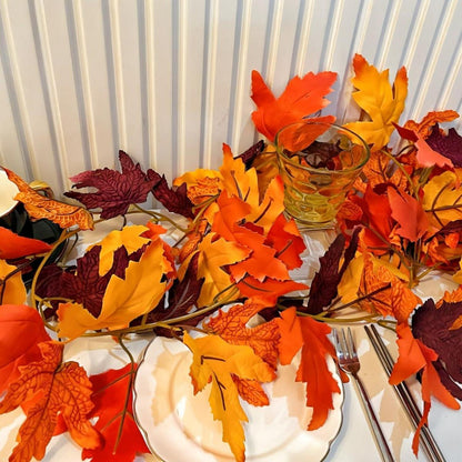 Herbstgirlande Ahornblätter 175cm Herbstdeko Aufhängen Blätterfest