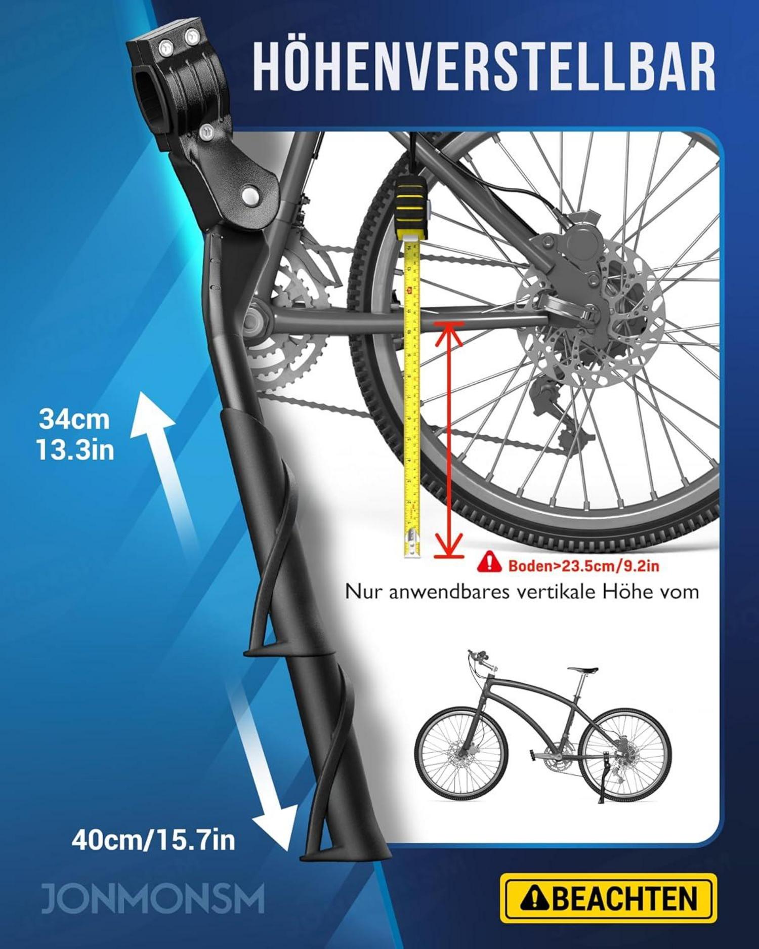 Fahrradständer 24-29 Zoll Höhenverstellbar Rutschfest Seitenständer