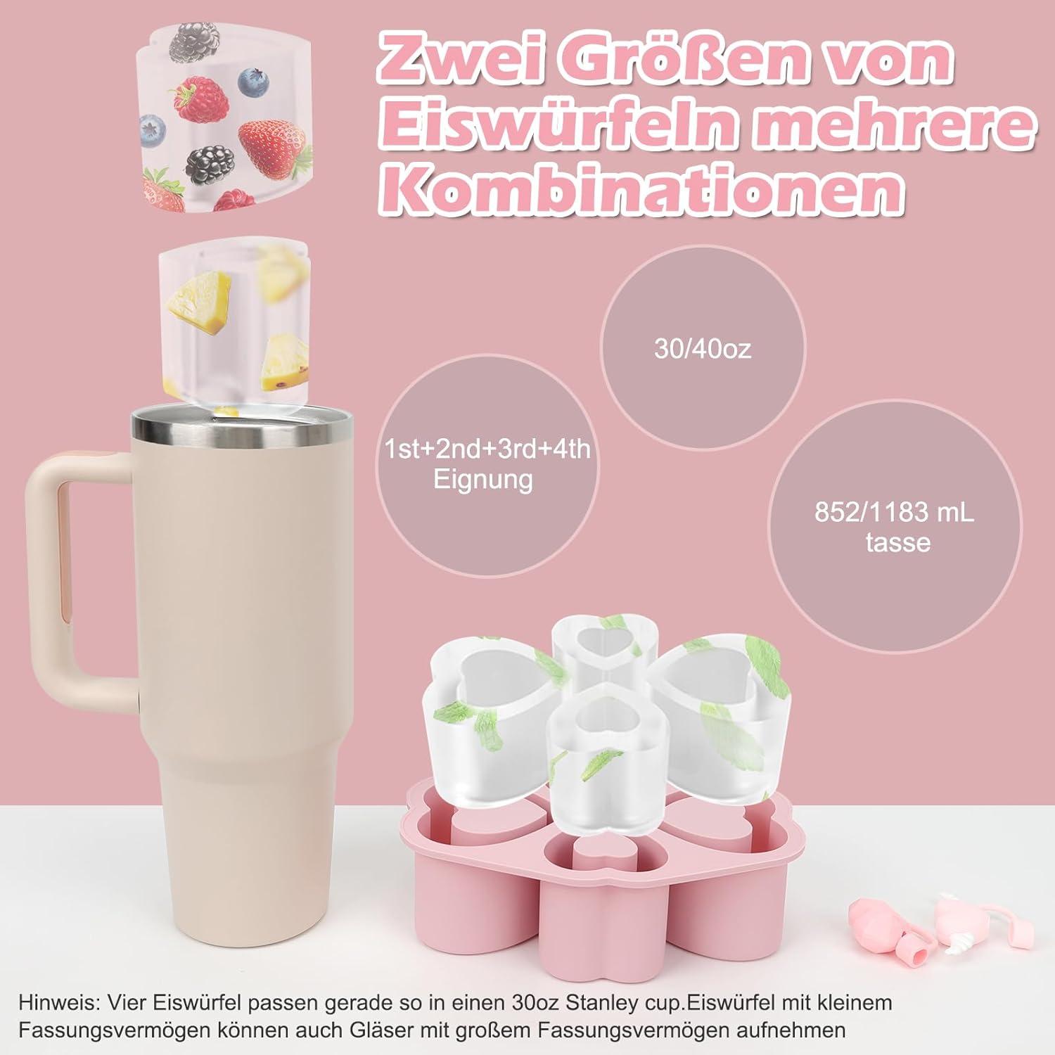 Eiswürfelform Silikon Zubehör für Stanley Cup, Pink Ice Cube