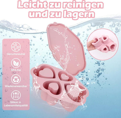 Eiswürfelform Silikon Zubehör für Stanley Cup, Rosa, Behälter mit Deckel