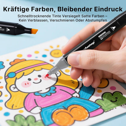 120er Marker Stifte Set – Alkohol-Marker, Doppelspitze
