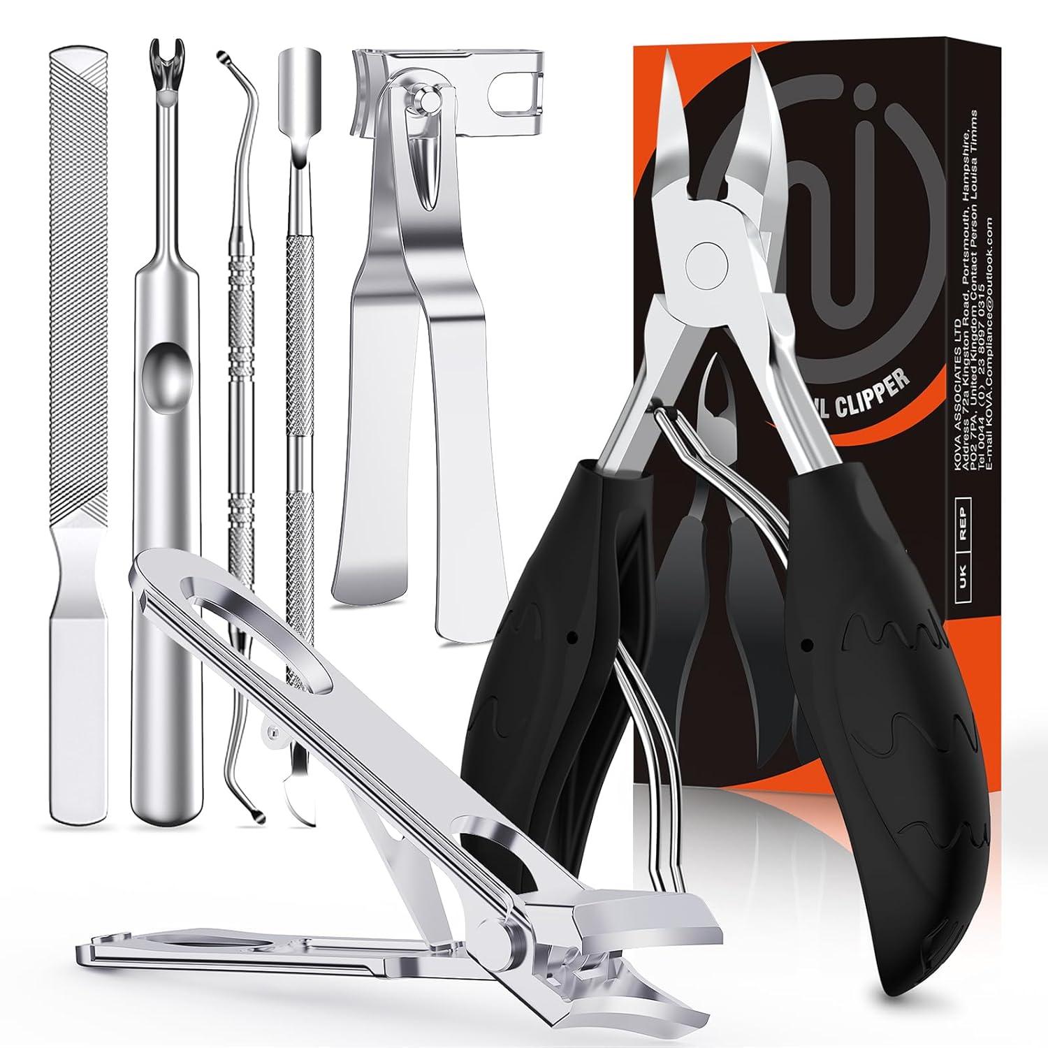 Profi Nagelknipser Set 7-teilig Fußnagel Schere Fußpflege Set