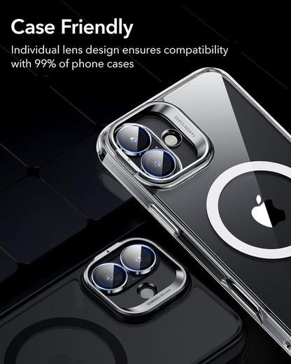 ESR Kameralinsenschutz für iPhone 16/16 Plus, gehärtetes Glas, Armorite Serie, 2er Pack