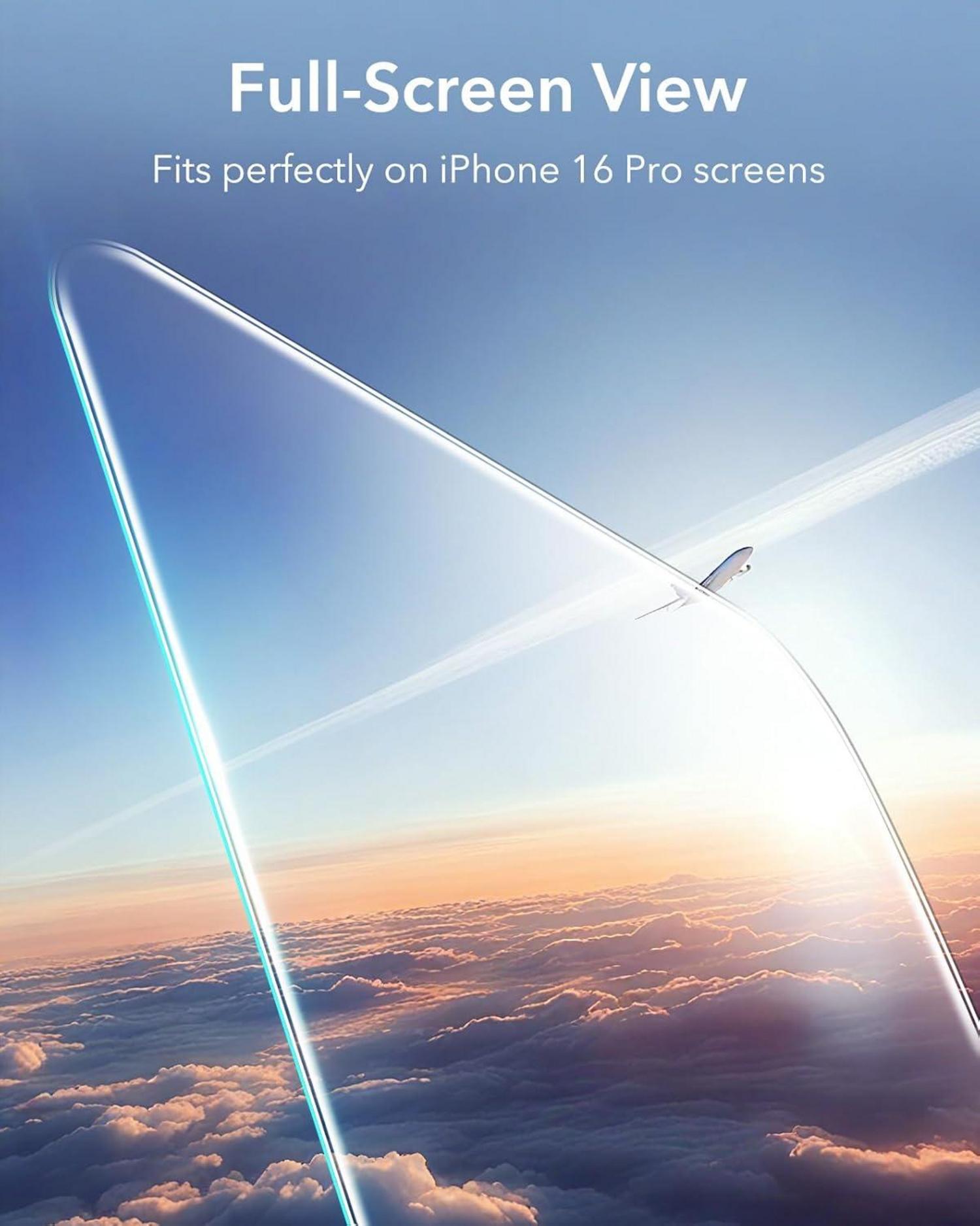 Panzerglas Displayschutzfolie iPhone 16 Pro 3er Pack 9H Härte voller Schutz