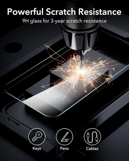 Panzerglas Displayschutzfolie iPhone 16 Pro 3er Pack 9H Härte voller Schutz