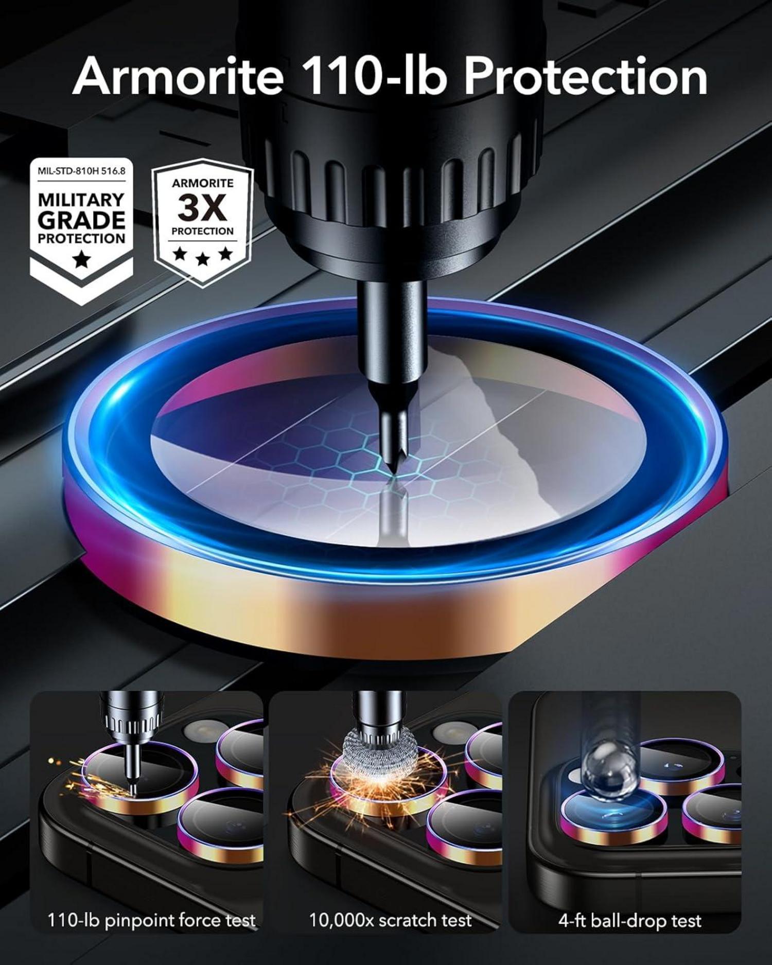 ESR Schutzfolie iPhone 16 Pro/Max/15 Pro/Max/14 Pro/Max - Kratzfestes Glas - Armorite Serie - 1 Stück