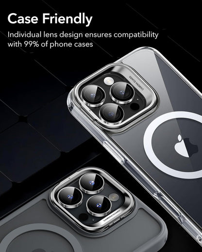 ESR Kamera Schutzfolie iPhone 16 Pro Max/16 Pro/15 Pro Max/15 Pro/14 Pro Max/14 Pro, HD Glas, Armorite, 1 Stück, Titangrau