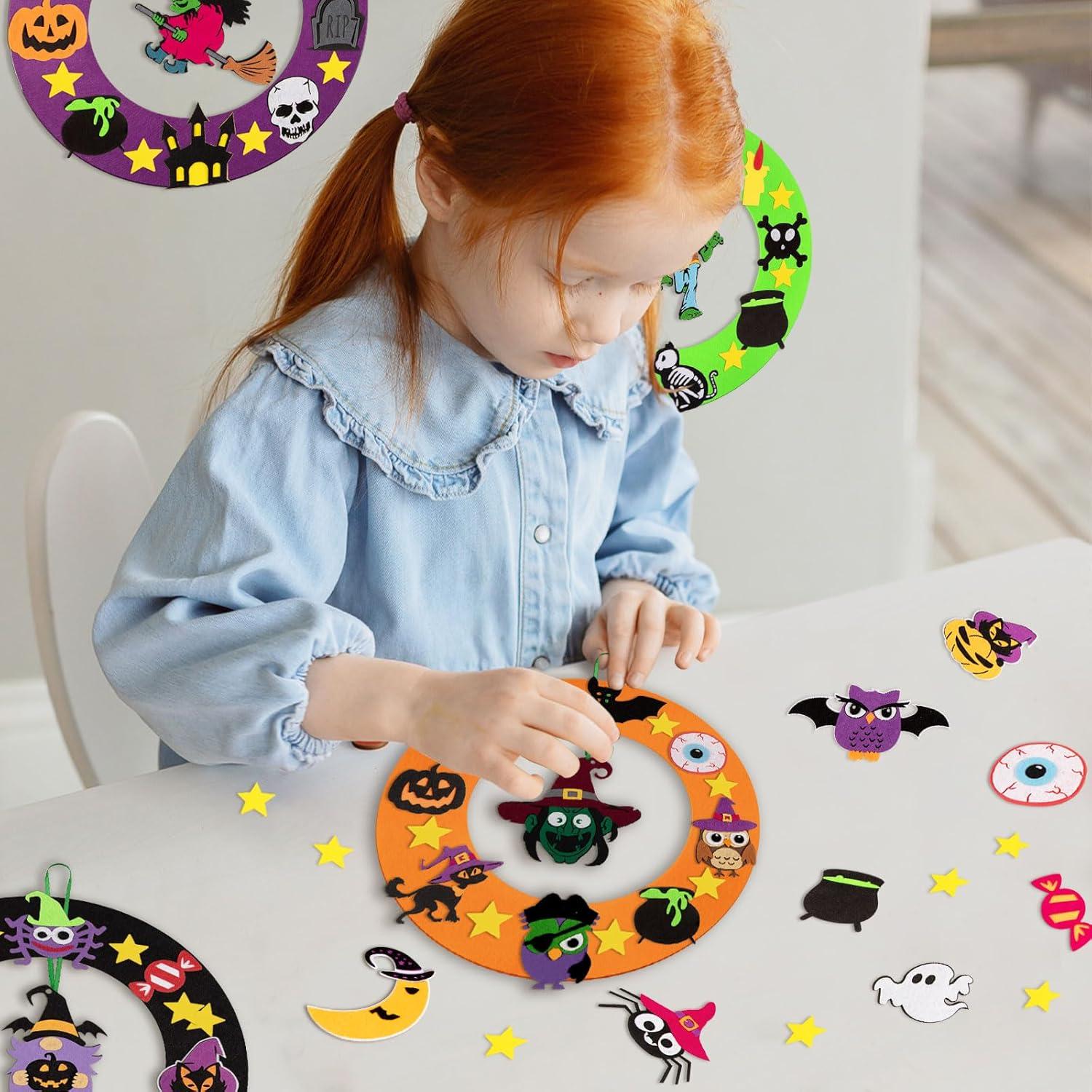 Benjia Halloween Kranz Bastelset Kinder Basteln DIY Filz Ornamente