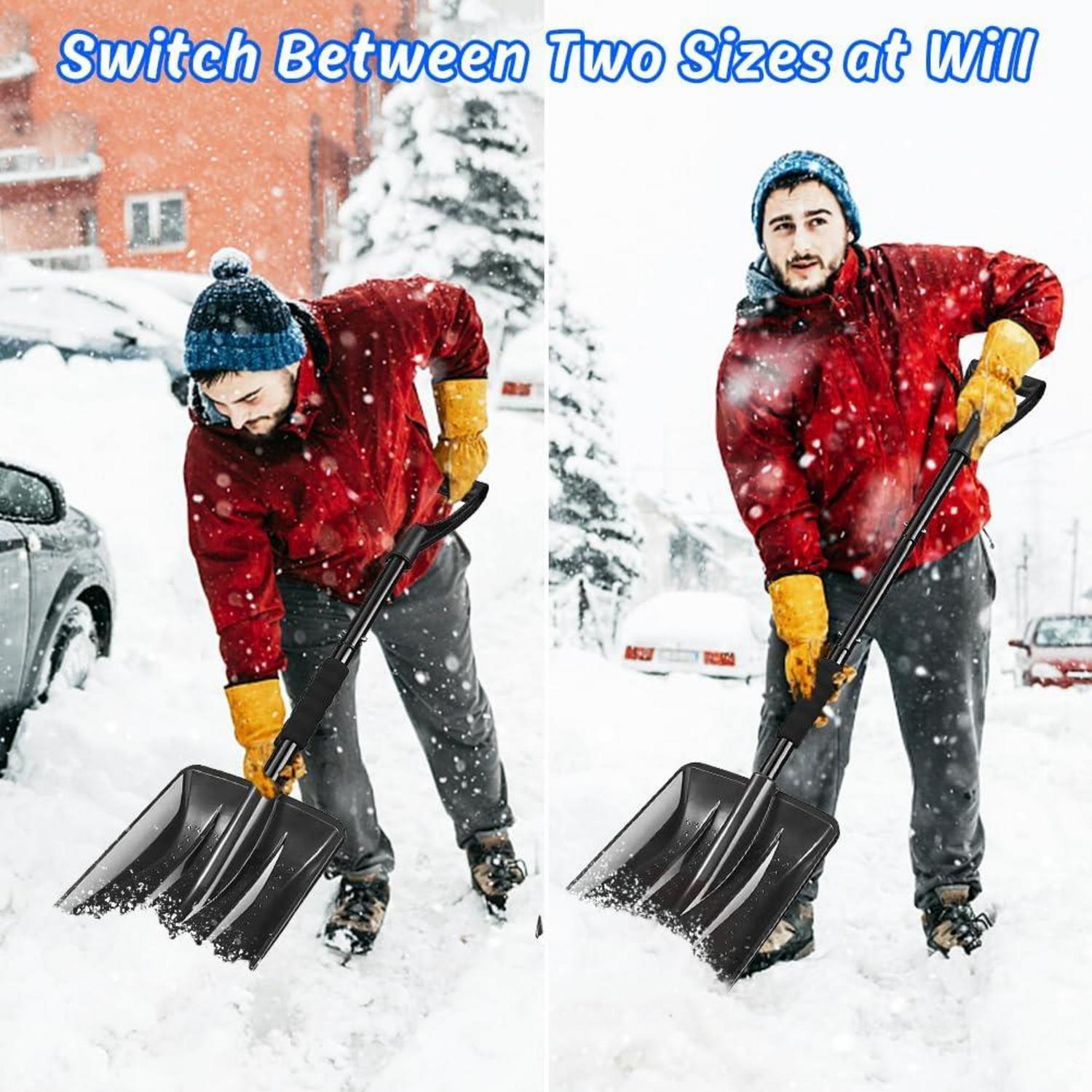Schneeschaufel 108cm Aluprofil 4-Teiliges Design Tragbar Auto Auffahrt