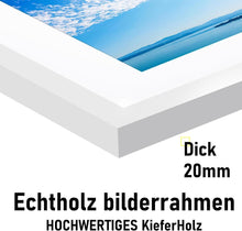 Bilderrahmen 30x40cm Weiß Echtholz mit Acrylglas und