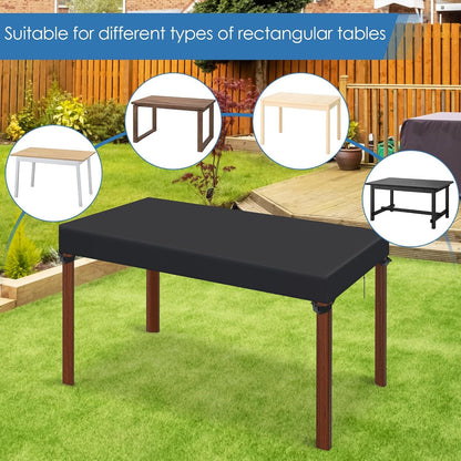 Gartentisch Abdeckung 150x90x15cm Wasserdicht Schwarz Oxford Gewebe