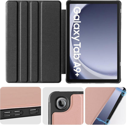 CoBak Samsung Galaxy Tab A9 Plus 11 Zoll 2023 PU Leder Smart Cover Rosegold