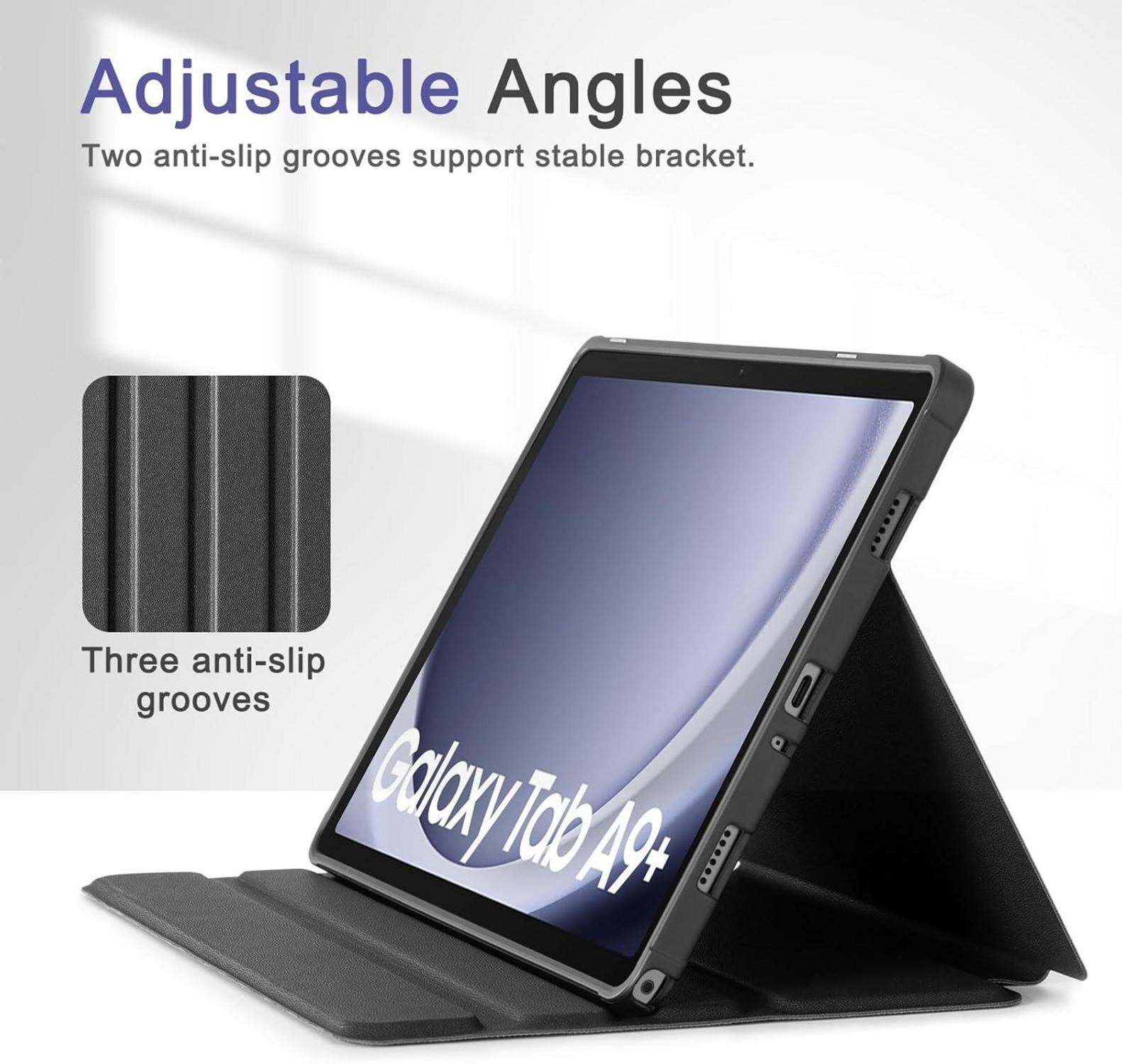 Hülle für Samsung Galaxy Tab A9 Plus 11 Zoll 2023, PU Leder Smart