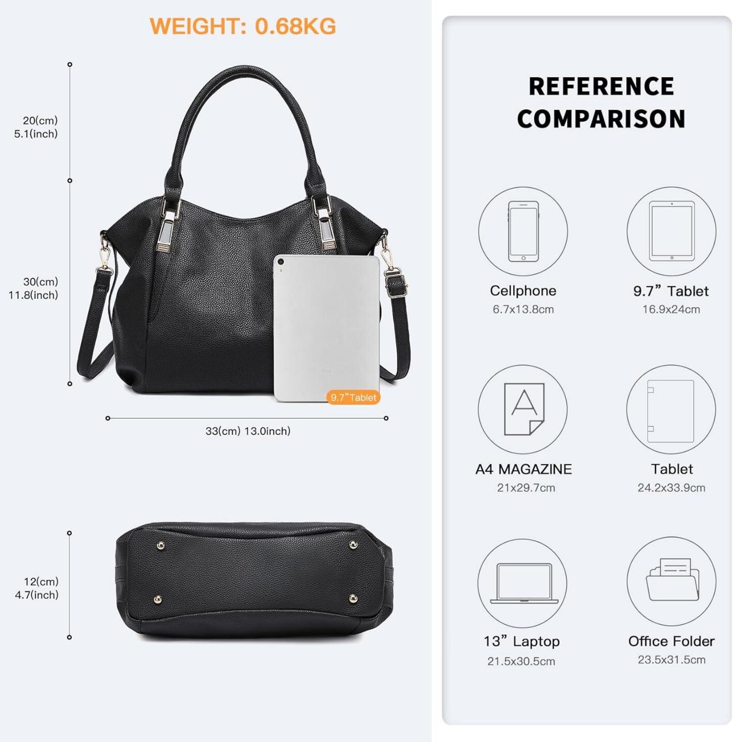 Miss Lulu Damen große Shopper Tote Bag in elegantem Design