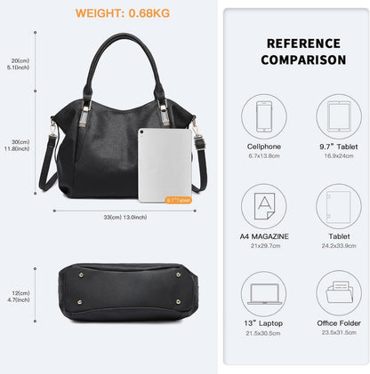 Miss Lulu Damen große Shopper Tote Bag in elegantem Design