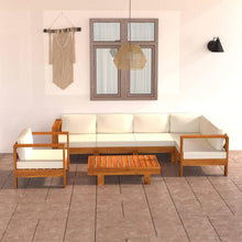 Gartenlounge-Set Holz Ecksofa Loungemöbel Akazie