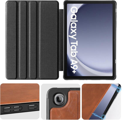 CoBak Samsung Galaxy Tab A9 Plus 11 Zoll 2023 Hülle Braun PU Leder Smart Cover