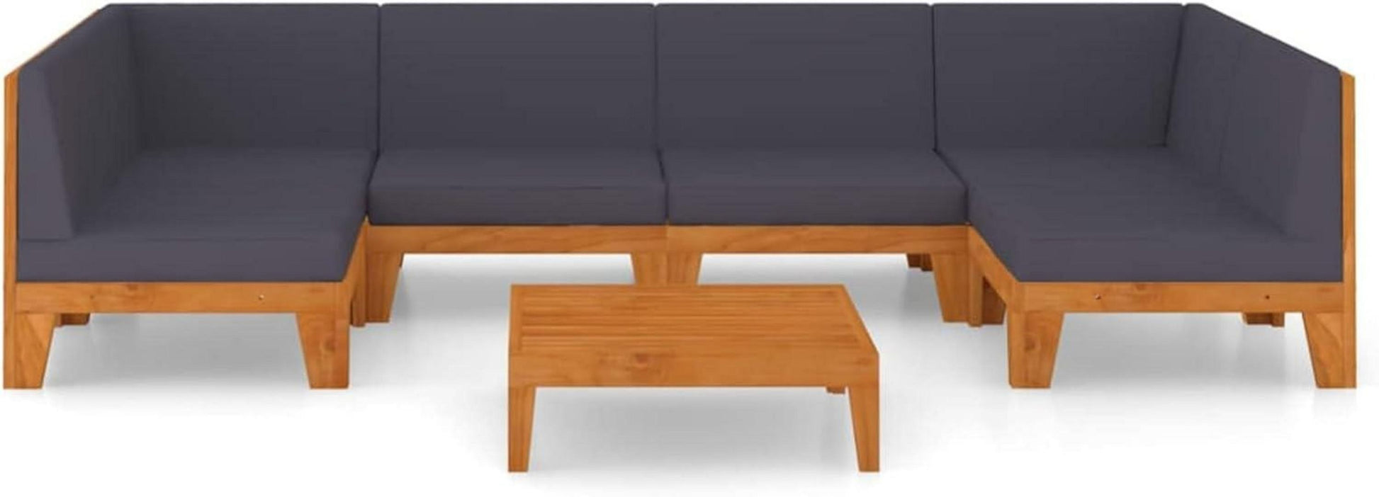 Gartenmöbel Set Holz Lounge Outdoor Ecksofa Sitzgruppe Akazie 7-tlg