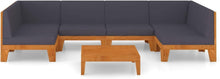 Gartenmöbel Set Holz Lounge Outdoor Ecksofa Sitzgruppe Akazie 7-tlg