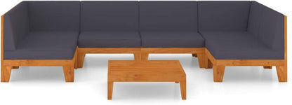 Gartenmöbel Set Holz Lounge Outdoor Ecksofa Sitzgruppe Akazie 7-tlg
