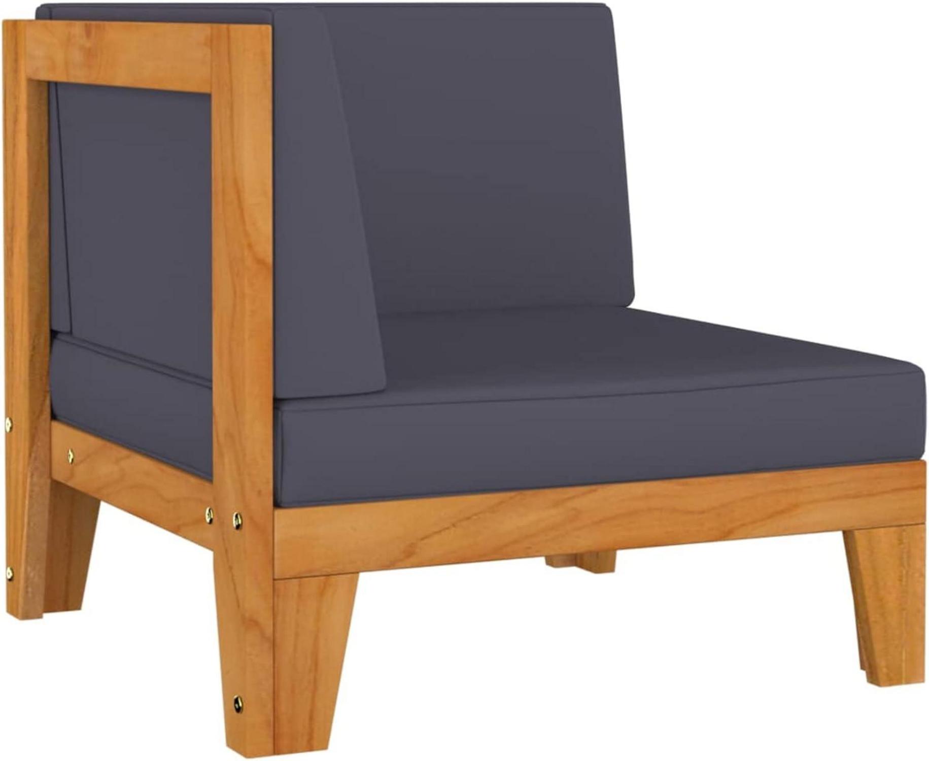 Gartenmöbel Set Holz Lounge Ecksofa Outdoor Akazie 7-tlg Dunkelgrau