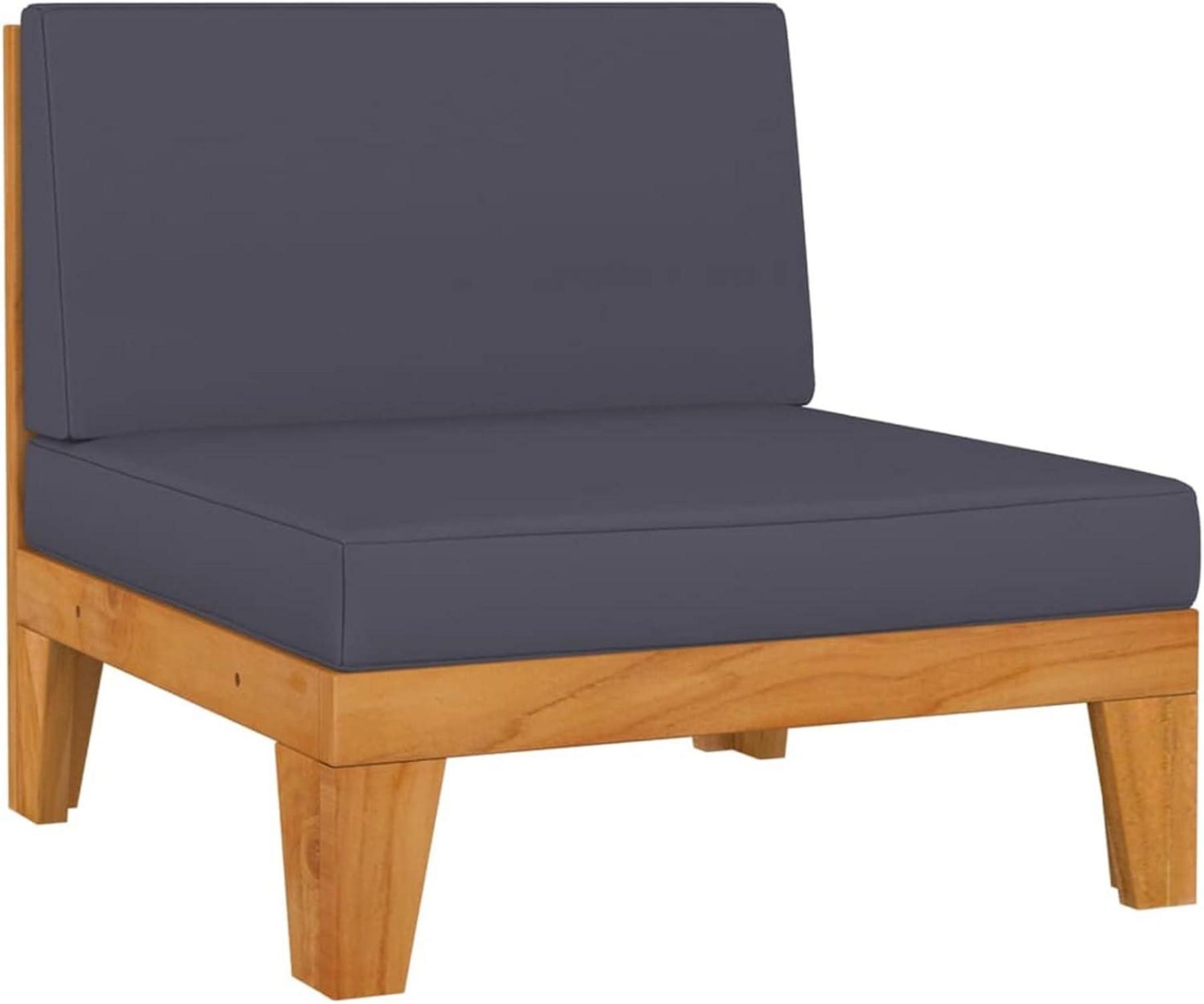 Gartenmöbel Set Holz Akazie Ecksofa 7-tlg Dunkelgrau