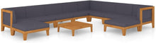 Gartenmöbel Set Holz Outdoor Lounge Ecksofa Akazie 11-tlg