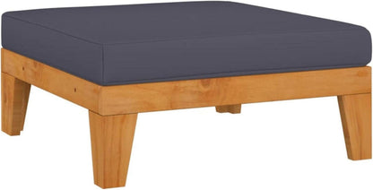 Gartenmöbel Set Holz Lounge Ecksofa Akazie 11-tlg Dunkelgrau