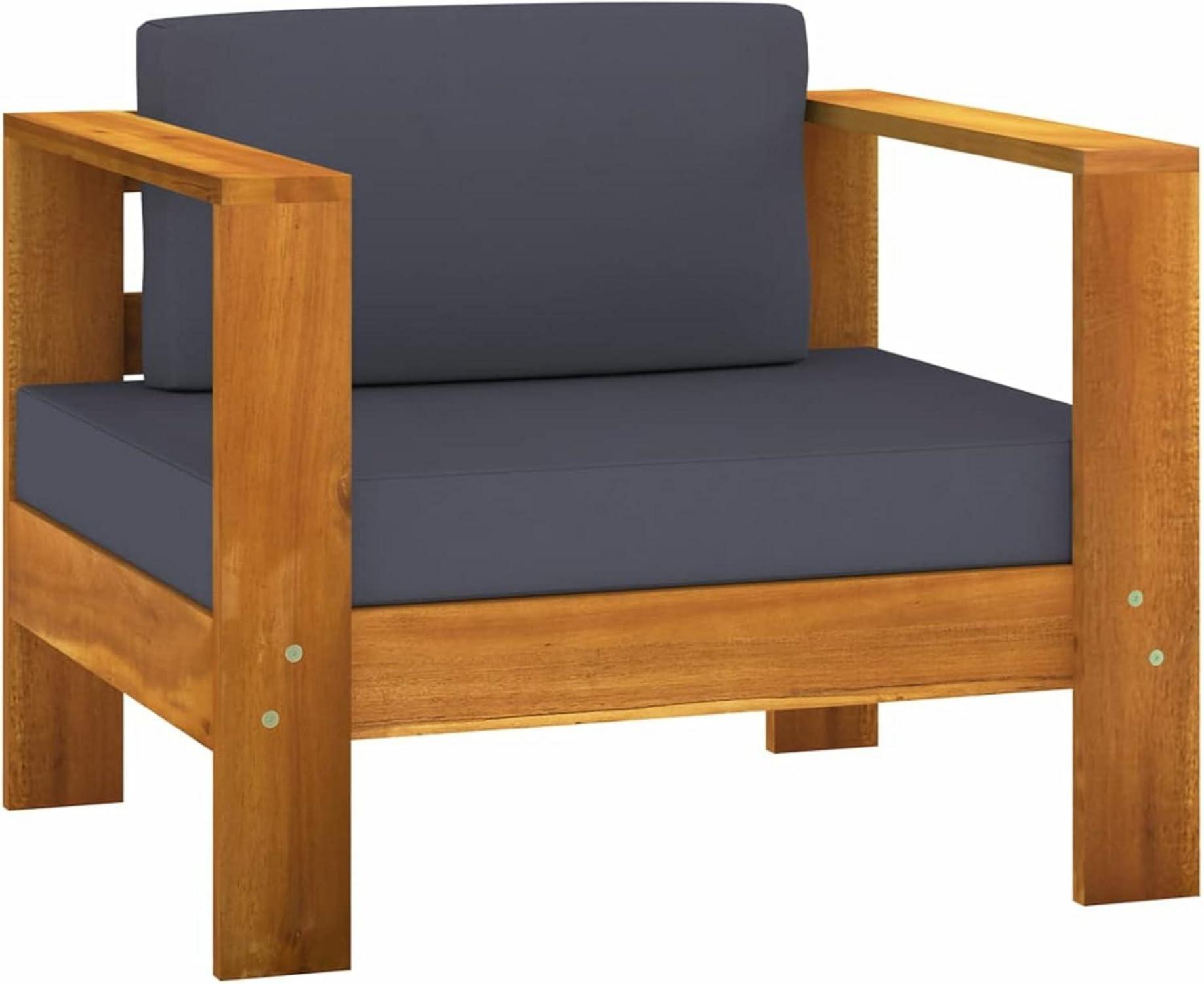 Gartenmöbel Set Holz Lounge Ecksofa Akazie 10 tlg dunkelgrau