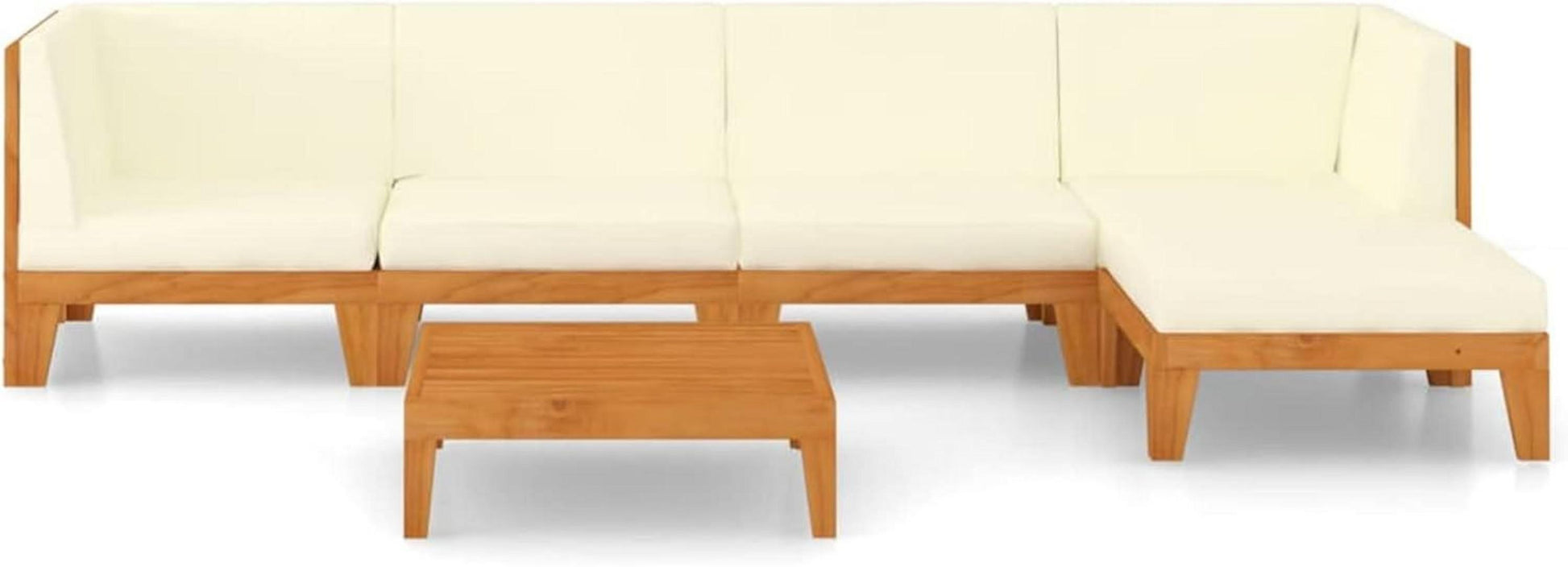 Gartenlounge Set Holz Ecksofa Sitzgruppe Loungemöbel 6-tlg