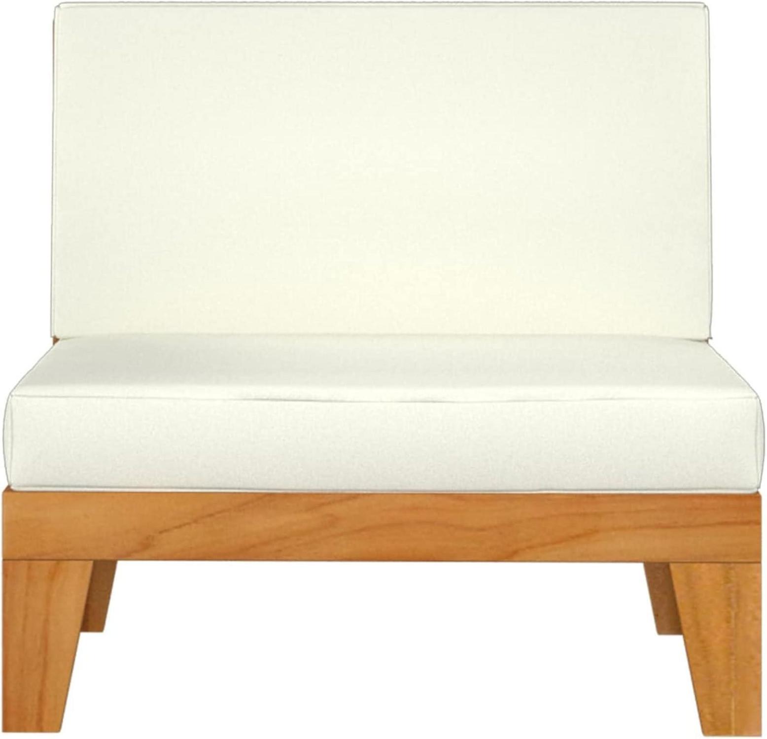 6tlg Gartenmöbel Set Holz Ecksofa Akazie Outdoor Lounge Creme