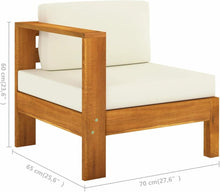 Gartenmöbel Set Holz Ecklounge Akazie 7-tlg Creme
