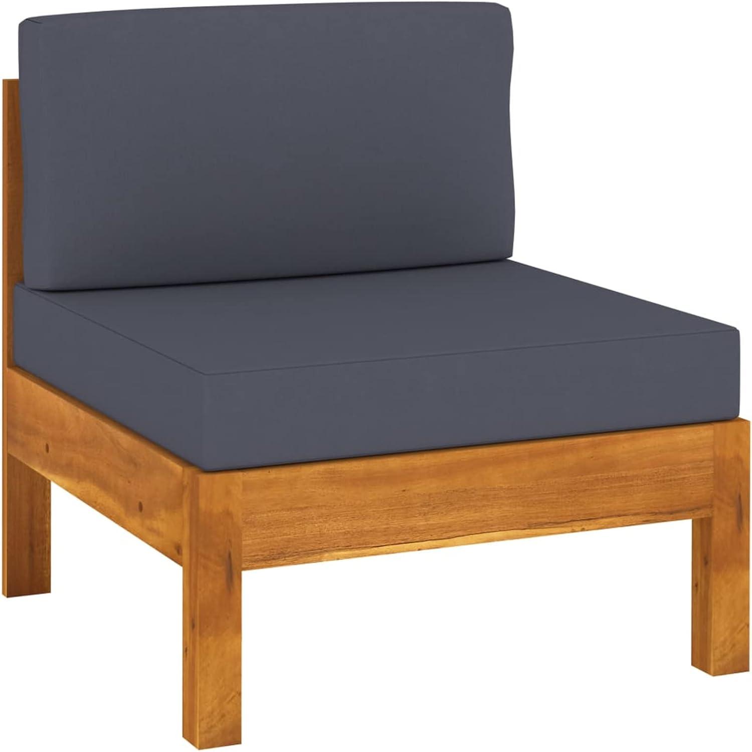 Faroom Gartenlounge Outdoor Ecksofa Holz Lounge Set 9-tlg. Akazie Dunkelgrau