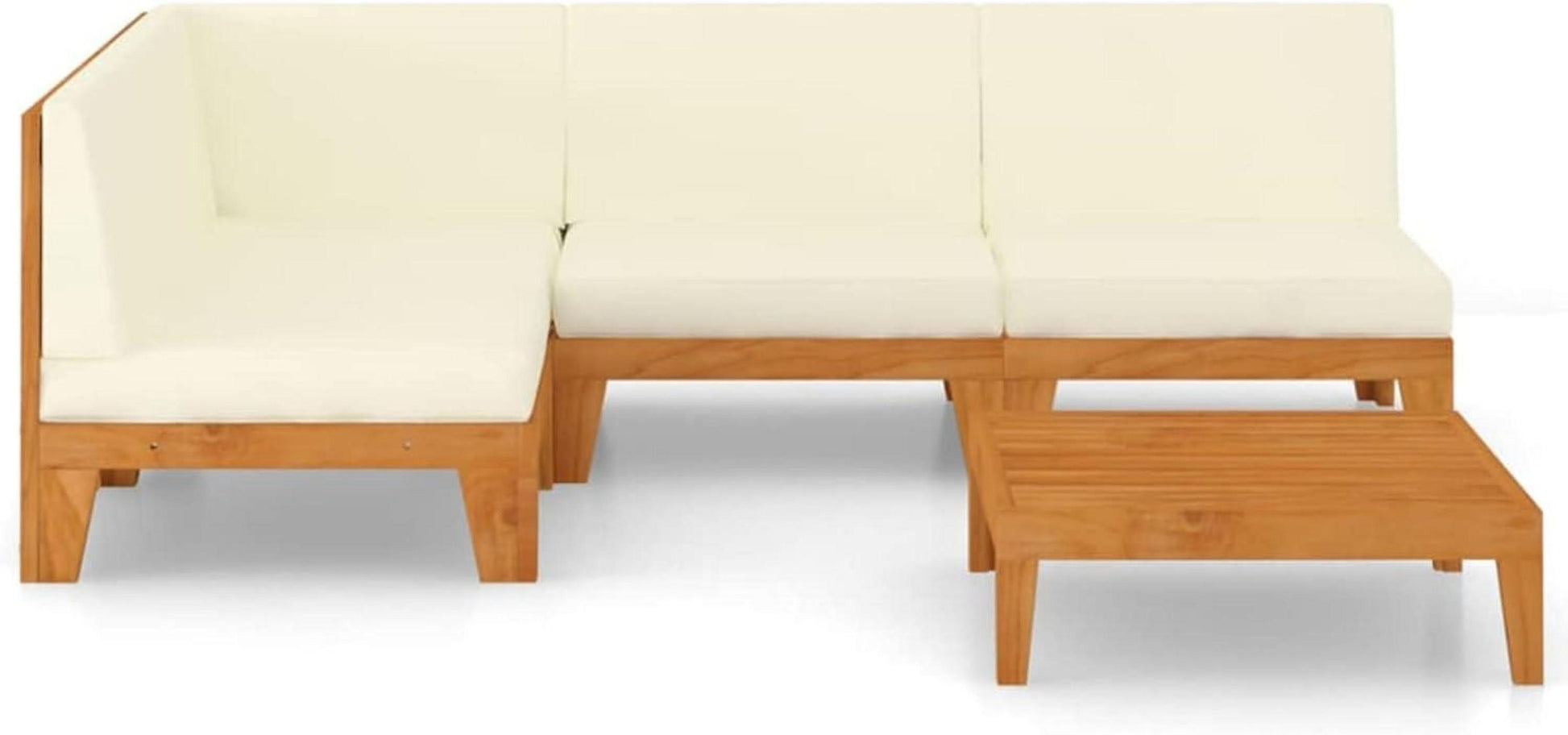 Gartenmöbel Set Holz Lounge Outdoor Ecksofa Sitzgruppe 5-TLG