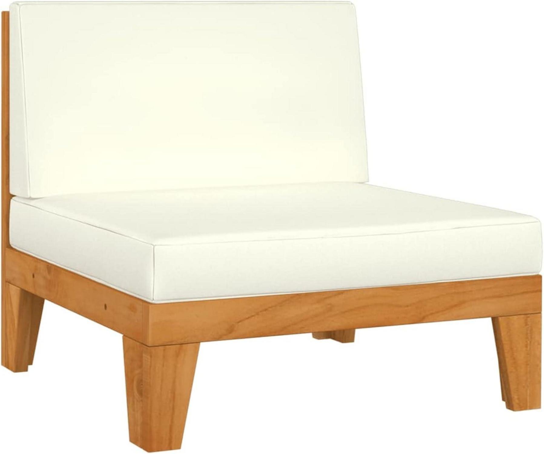 Gartenlounge Ecksofa Set Holz Akazie 5-tlg Creme