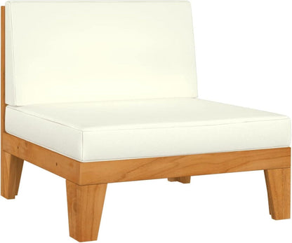 Gartenlounge Ecksofa Set Holz Akazie 5-tlg Creme