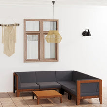 Gartenmöbel Set Holz Lounge Modular 6-tlg. Akazie Dunkelgrau