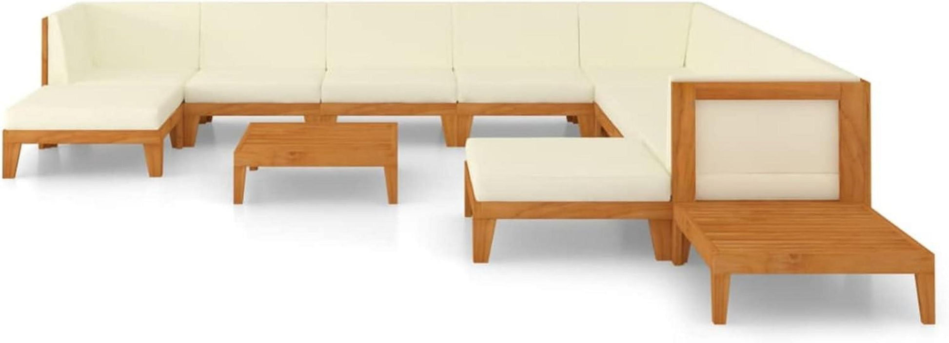 Gartenmöbel Lounge Set Holz Ecksofa Sitzgruppe Akazie 12-tlg