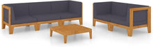 Gartenlounge-Set Holz Outdoor Ecksofa Akazie 6-tlg-Type-5